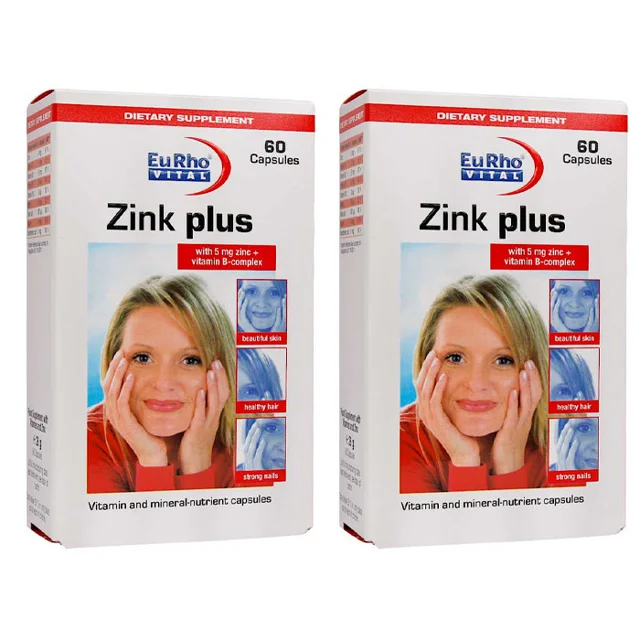 کپسول زینک پلاس یوروویتال مدل Zink plus دو بسته 60 عددی تقویت مو، ناخن و ترمیم پوست، حفظ ا 101967684